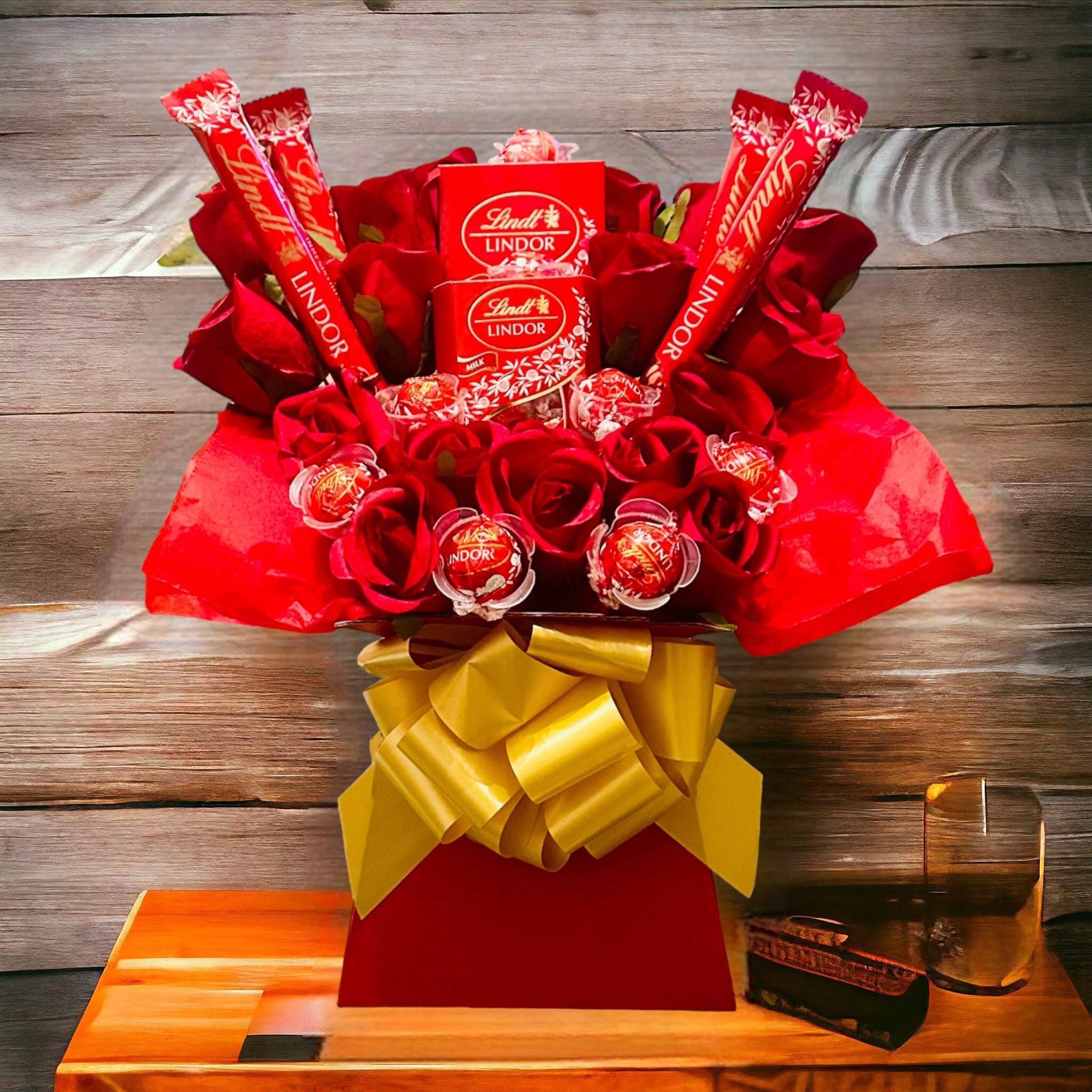 Lindt Chocolate and Flower Bouquet