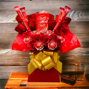 Lindt Chocolate and Flower Bouquet