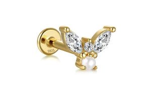 Lamia Stackable Sterling Silver Gold Plated Stud Earring