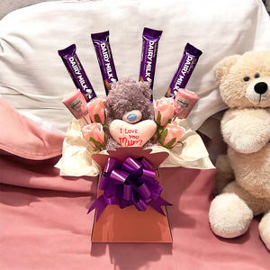 Cadbury Dairy Milk & Teddy Mum Chocolate Bouquet