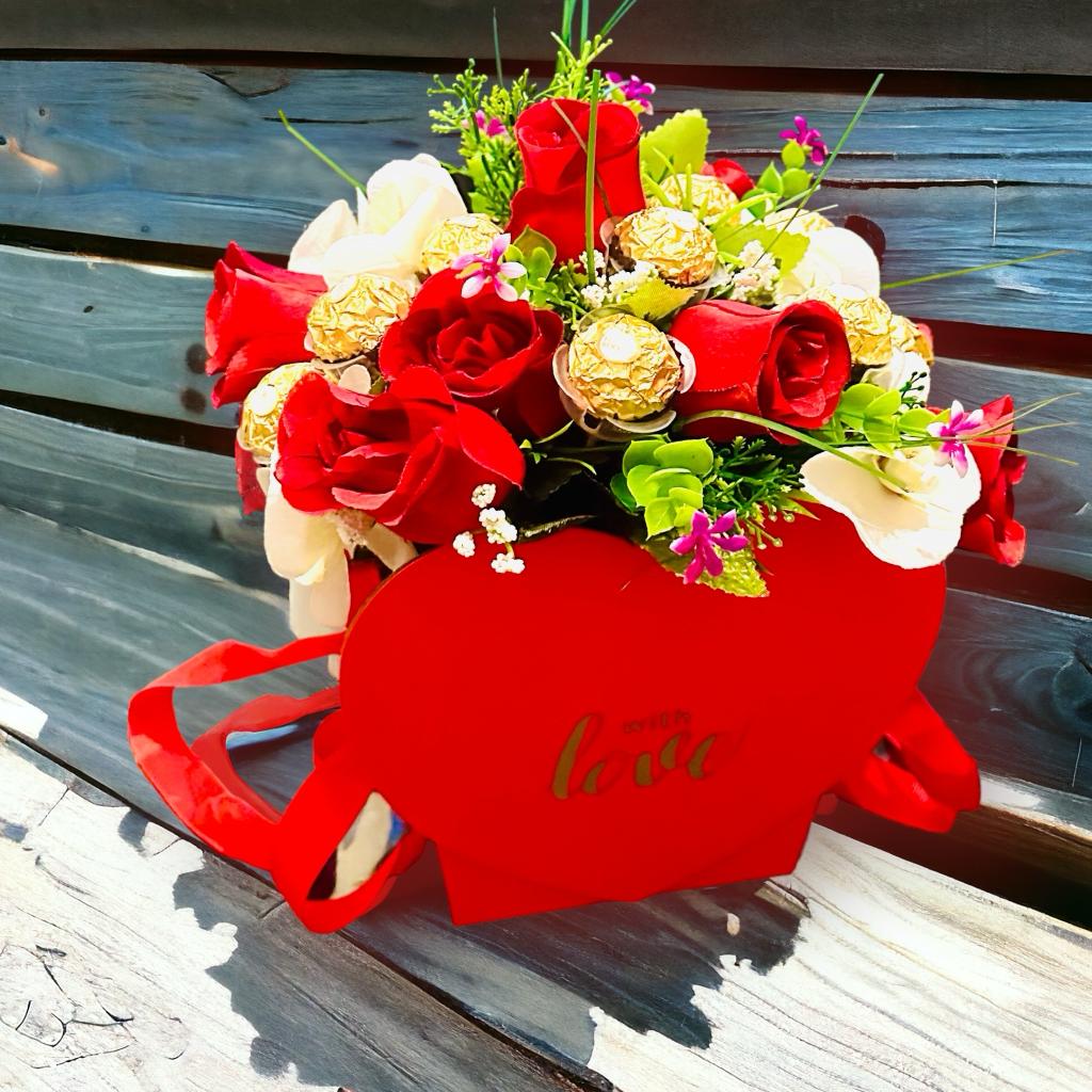 Ferrero Rocher Heart Shaped Flower Gift