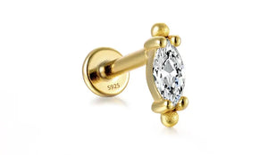 Sara Stackable Sterling Silver Gold Plated Stud Earring